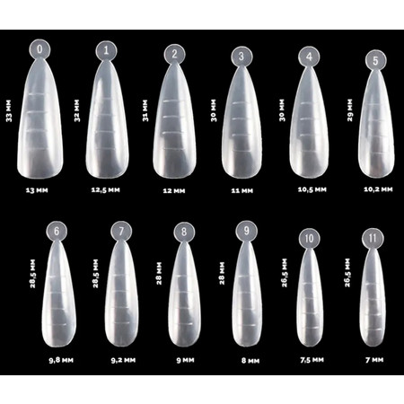 Kapous Nails Верхние пластиковые формы для наращивания ногтей, миндаль, 120 шт/уп.