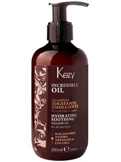 KEZY INCREDIBLE OIL Шампунь увлажняющий и разглаживающий для всех типов волос 250 мл 
