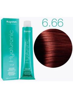 Kapous Hyaluronic 6.66 Темный блондин красный интенсивный, 100 мл