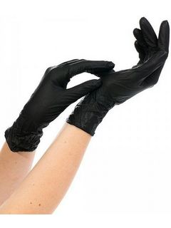 Перчатки однораз.нитриловые NitriMax черные, 4 г. M 50 пар/уп. (Малайзия)