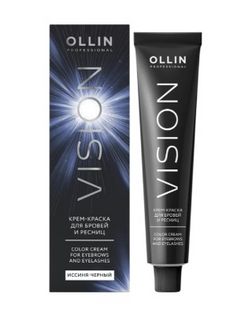 OLLIN VISION Иссиня-черный / Крем-краска для бровей и ресниц 20мл+салфетки 15пар/уп
