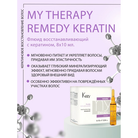 Флюид реструктурирующий с кератином, 8х10 мл. My Therapy Remedy Restructuring KEZY