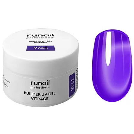 RuNail Моделирующий УФ-гель витражный BUILDER UV GEL VITRAGE, 15г №9745