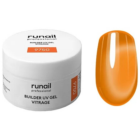 RuNail Моделирующий УФ-гель витражный BUILDER UV GEL VITRAGE, 15г №9750