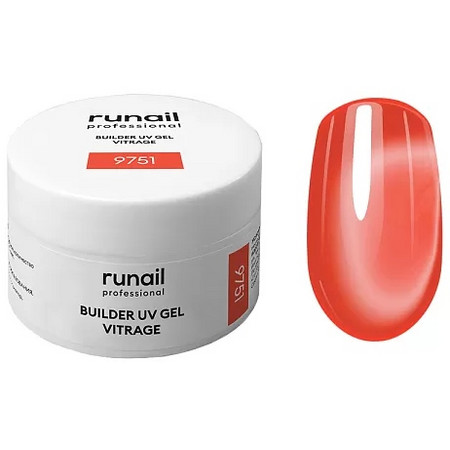 RuNail Моделирующий УФ-гель витражный BUILDER UV GEL VITRAGE, 15г №9751