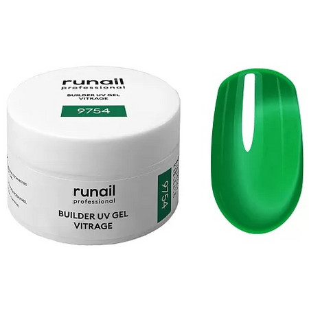 RuNail Моделирующий УФ-гель витражный BUILDER UV GEL VITRAGE, 15г №9754