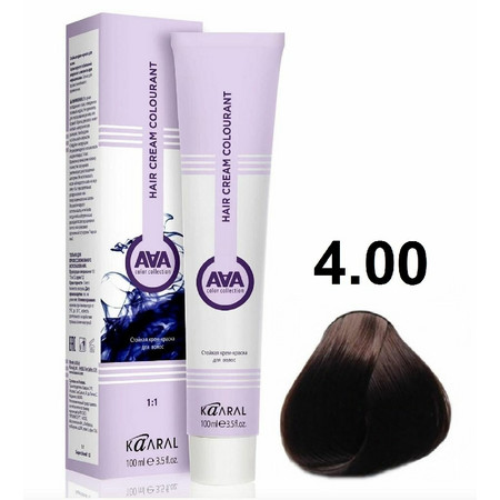 KAARAL AAA Hair crem colorant 4.00 каштан интенсивный натуральный 100мл 