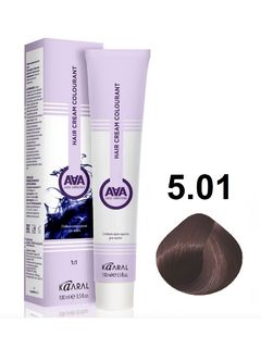 KAARAL AAA Hair crem colorant 5.01 светлый каштан натуральный пепельный 100мл 