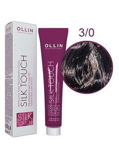 OLLIN SILK TOUCH  3/0 темный шатен 60мл Безаммиачный стойкий краситель для волос