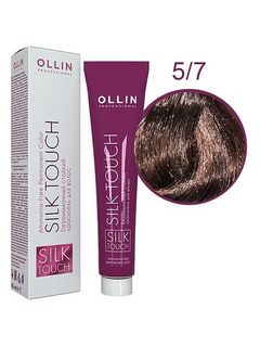 OLLIN SILK TOUCH  5/7 светлый шатен коричневый 60мл Безаммиачный стойкий краситель