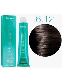 Kapous Hyaluronic 6.12 Темный блондин табачный, 100 мл