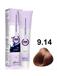 KAARAL AAA Hair crem colorant 9.14 очень светлый пепельно-карамельный блондин 100мл