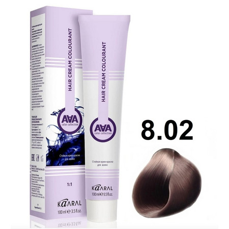 KAARAL AAA Hair crem colorant 8.02 светлый фиолетовый блондин 100мл