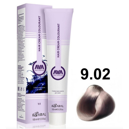 KAARAL AAA Hair crem colorant 9.02 очень светлый фиолетовый блондин 100мл