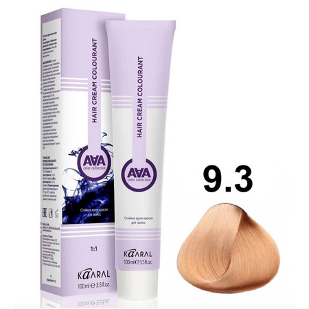 KAARAL AAA Hair crem colorant 9.3 очень светлый золотистый блондин 100мл