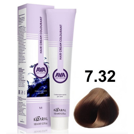 KAARAL AAA Hair crem colorant 7.32 золотисто-фиолетовый блондин 100мл