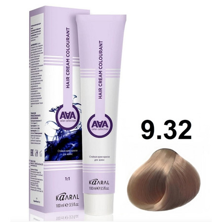 KAARAL AAA Hair crem colorant 9.32 очень светлый золотисто-фиолетовый блондин 100мл