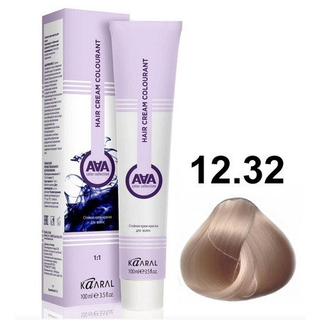 KAARAL AAA Hair crem colorant 12.32 экстра светлый золотисто-фиолетовый блондин 100мл