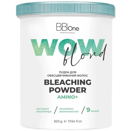 Обесцвечивающая пудра WOW BLOND AMINO+ до 9 уровня с аминокислотами и экстрактом кашемира 500 гр.
