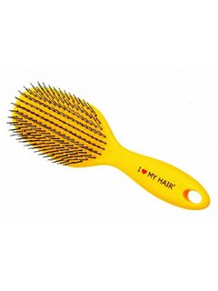 I Love My Hair SPIDER Щетка массажная желтая, пластик, для расчесывания мокрых и запутанных волос
