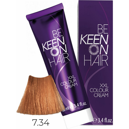 KEEN COLOUR CREAM 7.34 Натуральный золотисто-медный блондин/ Mittelblond Gold-Kupfer, 100 мл