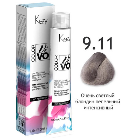 KEZY  Color Vivo No Ammonia 9.11 Очень светлый блондин пепельный интенсивный 100 мл