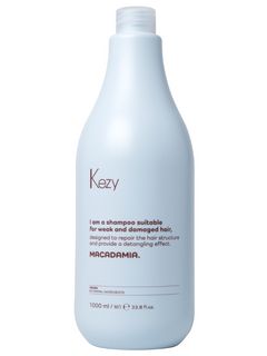 Kezy I am MACADAMIA Шампунь с маслом макадамии для слабых и поврежденных волос, 1000 мл.