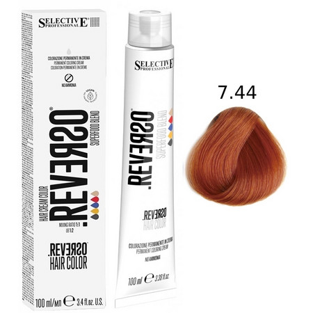 SELECTIVE Reverso Hair Color 7.44 Блондин медный интенсивный 