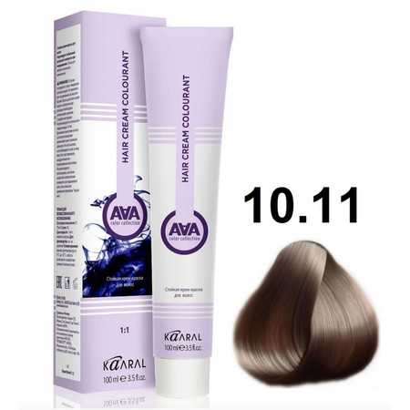 KAARAL AAA Hair crem colorant 10.11 очень-очень светлый пепельно-перламутровый блондин 100мл