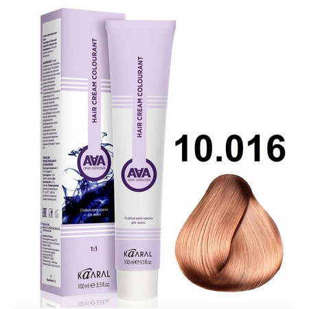 KAARAL AAA Hair crem colorant 10.016 очень-очень светлый жемчужно-розовый блондин перламутровый100мл