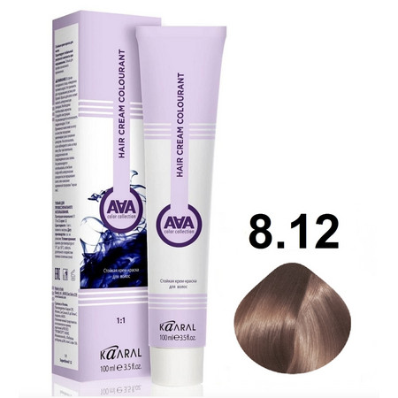 KAARAL AAA Hair crem colorant 8.12 светлый блондин пепельно-фиолетовый 100мл 