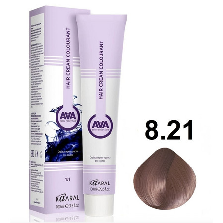 KAARAL AAA Hair crem colorant 8.21 светлый блондин фиолетово-пепельный 100мл 