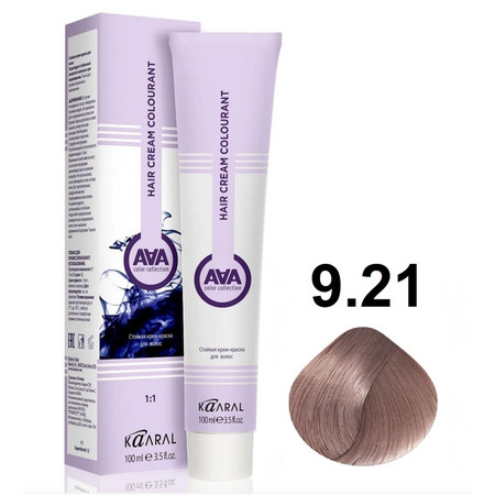 KAARAL AAA Hair crem colorant 9.21 очень светлый блондин фиолетово-пепельный 100мл 