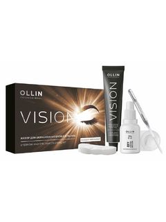 OLLIN VISION SET холодно-коричневый Крем-краска для бровей и ресниц 20мл (в наборе) 