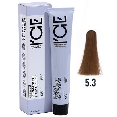 ICE Professional LUMINOUS HAIR COLOR 5.3 светло-каштановый золотистый 100 мл.