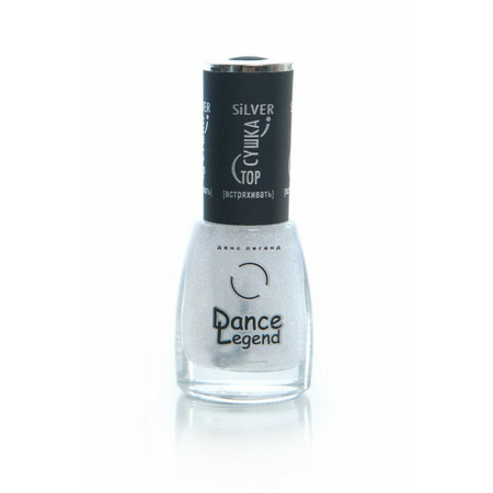 Dance Legend Лак для ногтей Топ-сушка Silver (серебро), 15 мл.